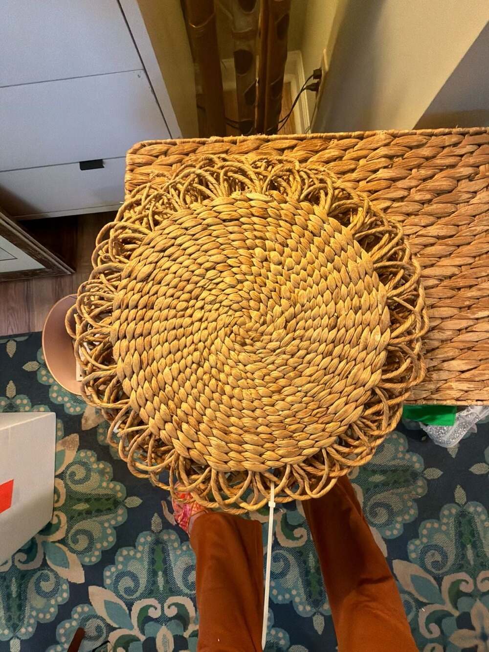 Pier 1 Imports All Natural 16-Inch Woven Water Hyacinth Flower Placemat Charger